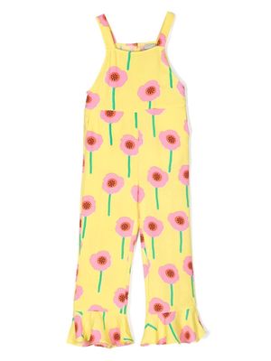 Stella McCartney Kids floral-print ruffle hem jumpsuit - 201MC GIALLO