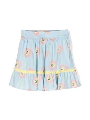 Stella McCartney Kids floral-print ruffled skirt - Blue