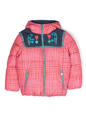 Stella McCartney Kids Folk Flower-embroidery hooded padded jacket - Pink