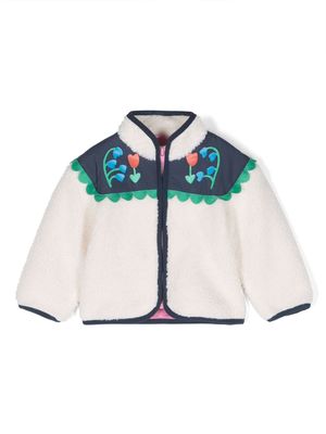 Stella McCartney Kids Folk Flower fleece jacket - White