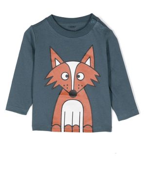Stella McCartney Kids fox-print long-sleeve T-shirt - Blue
