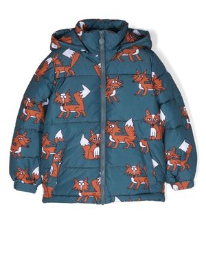 Stella McCartney Kids fox-print padded jacket - Blue