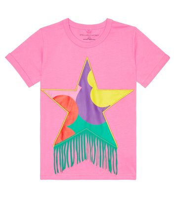 Stella McCartney Kids Fringe-trimmed cotton T-shirt