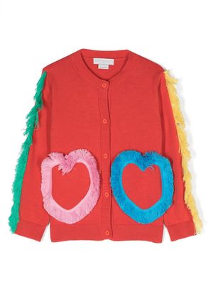 Stella McCartney Kids fringed cotton cardigan - Red