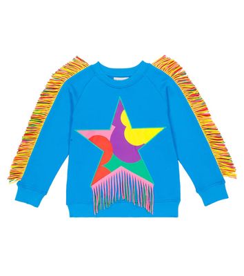 Stella McCartney Kids Fringed cotton jersey sweatshirt