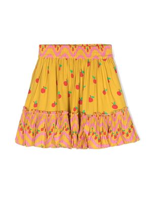 Stella McCartney Kids fruit-print tiered-skirt - Yellow