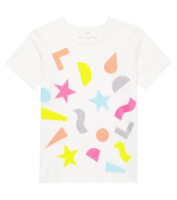 Stella McCartney Kids Glitter printed cotton T-shirt