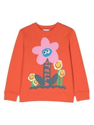 Stella McCartney Kids Glitzernde Kameratasche cotton sweatshirt - Orange