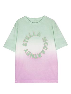 Stella McCartney Kids gradient-effect T-shirt - Green