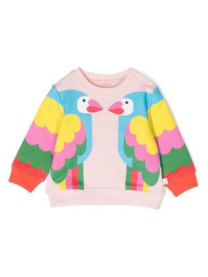 Stella McCartney Kids graphic parrot print sweatshirt - Pink