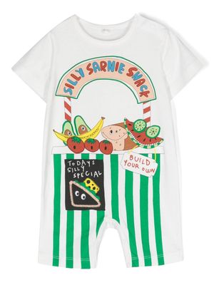Stella McCartney Kids graphic-print cotton romper - White