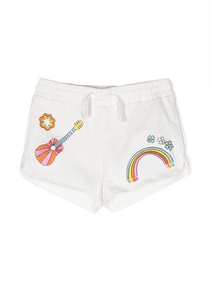 Stella McCartney Kids graphic-print cotton shorts - White