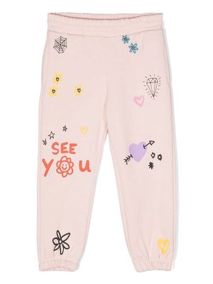 Stella McCartney Kids graphic-print cotton sweatpants - Pink