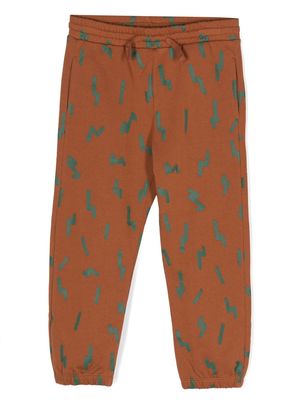 Stella McCartney Kids graphic-print cotton track pants - Brown