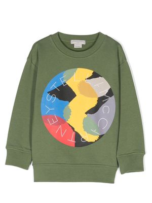 Stella McCartney Kids graphic-print crew-neck sweatshirt - Green