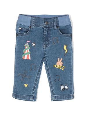 Stella McCartney Kids graphic-print denim jeans - Blue