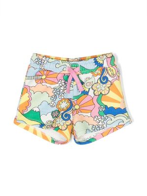 Stella McCartney Kids graphic-print mini shorts - Multicolour