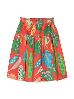 Stella McCartney Kids graphic-print organic-cotton skirt - Red