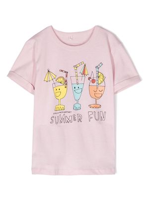 Stella McCartney Kids graphic-print organic cotton T-shirt - Pink