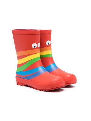 Stella McCartney Kids graphic-print rubber rain boots - Red