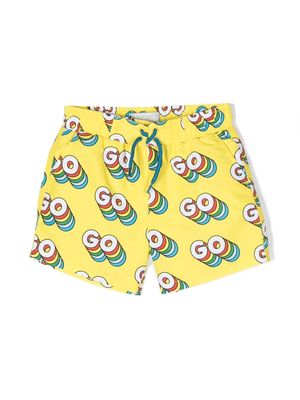 Stella McCartney Kids graphic-print swim shorts - Yellow