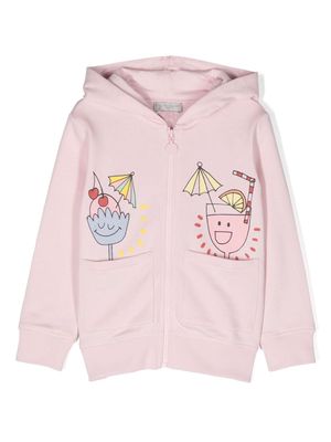 Stella McCartney Kids graphic-print zipped hoodie - Pink
