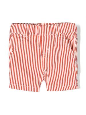 Stella McCartney Kids guitar motif striped shorts - Red