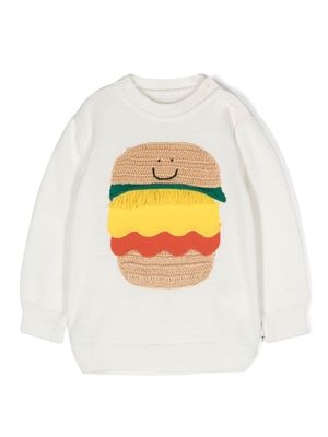 Stella McCartney Kids hamburger-appliqué jumper - White