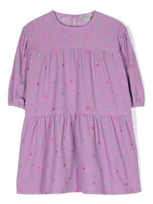 Stella McCartney Kids heart-motif corduroy dress - Purple