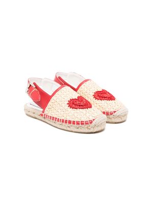 Stella McCartney Kids heart-motif sandals - Neutrals
