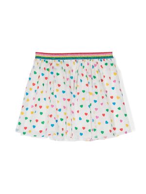 Stella McCartney Kids heart-pattern tulle miniskirt - White