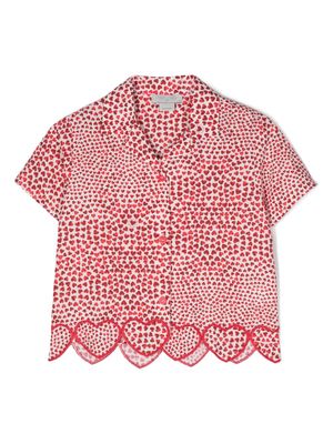 Stella McCartney Kids heart-print bowling shirt - Red