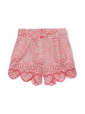 Stella McCartney Kids heart-print cotton shorts - Red