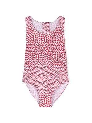 Stella McCartney Kids heart-print racerback swimsuit - Red