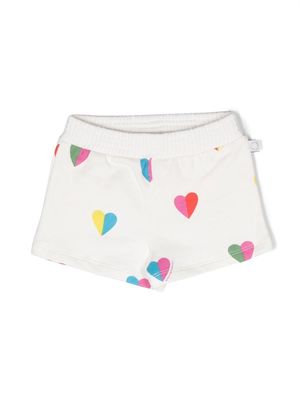 Stella McCartney Kids Heart-print track shorts - White