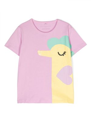 Stella McCartney Kids illustration-print cotton T-shirt - Pink