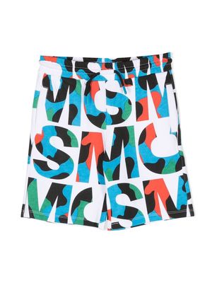 Stella McCartney Kids initial-print shorts - White