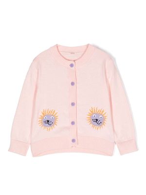 Stella McCartney Kids intarsia-knit long-sleeve cardigan - Pink