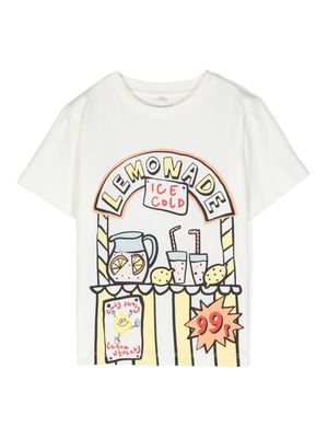 Stella McCartney Kids Lemonade-print cotton T-shirt - White