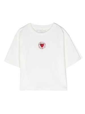 Stella McCartney Kids logo-embroidered cotton T-shirt - White