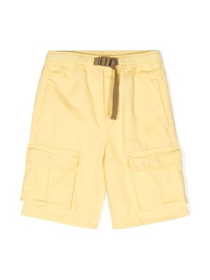 Stella McCartney Kids logo-patch belted cargo shorts - Yellow