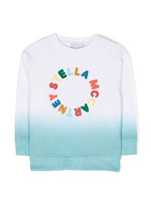 Stella McCartney Kids logo-patch ombré sweatshirt - White