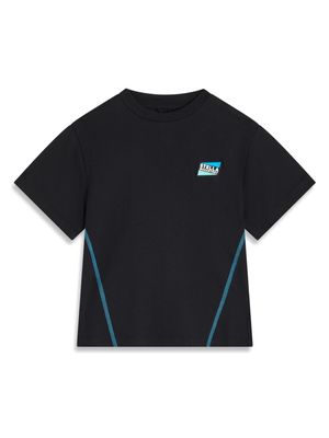 Stella McCartney Kids logo-print contrast-stitching T-shirt - Black