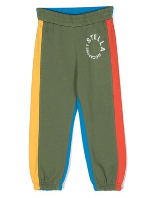Stella McCartney Kids logo-print cotton blend track pants - Green