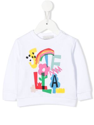 Stella McCartney Kids logo-print cotton sweatshirt - White