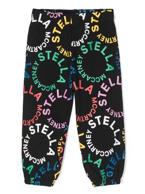 Stella McCartney Kids logo-print cotton track pants - Black