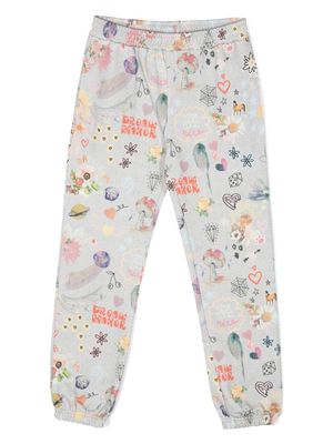 Stella McCartney Kids logo-print cotton track pants - Grey