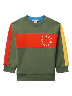 Stella McCartney Kids logo-print long-sleeve jumper - Green