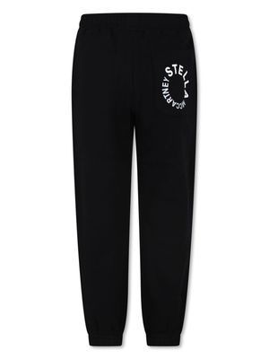 Stella McCartney Kids logo-print organic cotton track pants - Black