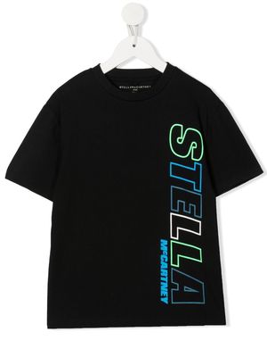 Stella McCartney Kids logo-print oversized T-shirt - Black